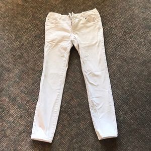 ZARA slightly distressed white skinny jeans